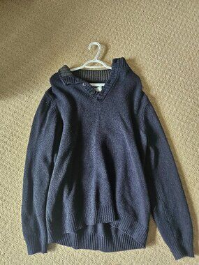 Old Navy Men's Navy V-Neck Button Pullover Sweater
